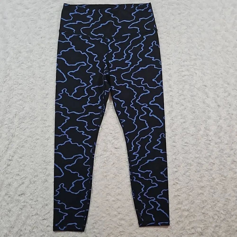 Athleta women's size small elation train 7/8 tight black blue 985363